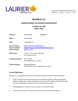 business 111 - Wilfrid Laurier University