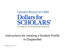 Financial Info - Scholarship America ChapterNet