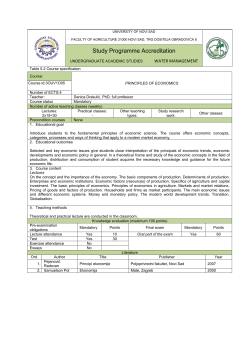 Course: PRINCIPLES OF ECONOMICS Course id:3OUV1O05