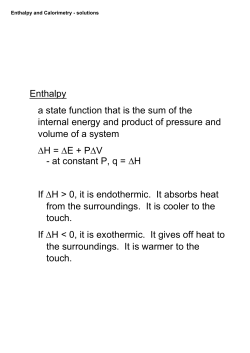 Enthalpy and Calorimetry - solutions