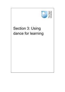 Section 3: Using dance for learning