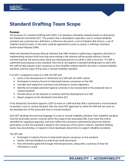 Standard Drafting Team Scope