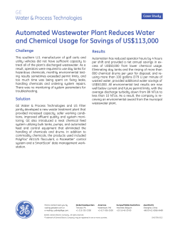 Automated Wastewater Plant Reduces Water and