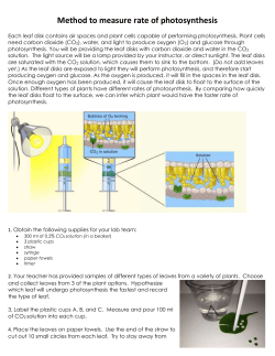 Method to measure rate of photosynthesis