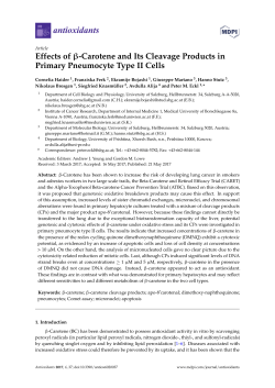 Effects of -Carotene and Its Cleavage Products in Primary