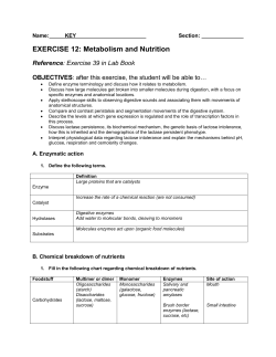 Lactose -> glucose + galactose (by the lactase enzyme)