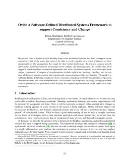 Ovid: A Software-Defined Distributed Systems Framework to support