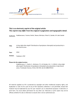 Is there light after depth? Distribution of periphyton chlorophyll