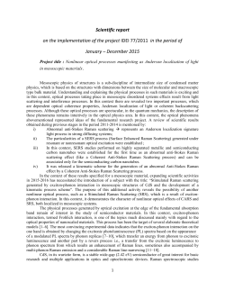 Activity Report on PCE 77-2015