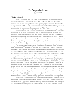 Ten Ways to Be Perfect - St. Patrick Presbyterian Church