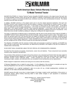 North American Basic Vehicle Warranty Coverage T2 Model