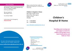 Children`s Hospital @ Home - Staffordshire and Stoke-On