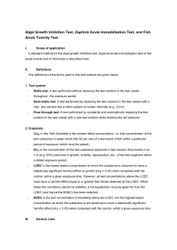 Algal Growth Inhibition Test, Daphnia Acute Immobilization Test, and