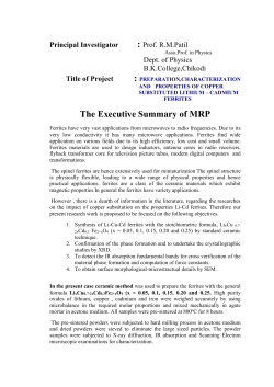 The Executive summary of MRP of Prof. R. M. Patil