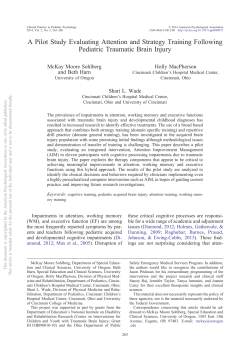 A Pilot Study Evaluating Attention and Strategy Training Following