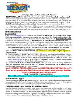 District BLAST 2017 Cover Letter