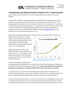 Intensification Has Reduced Carbon Footprint of U.S. Crop Production