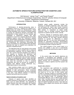 AUTOMATIC SPEECH FEATURE EXTRACTION FOR COGNITIVE