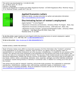 Applied Economics Letters Discriminating factors of women`s
