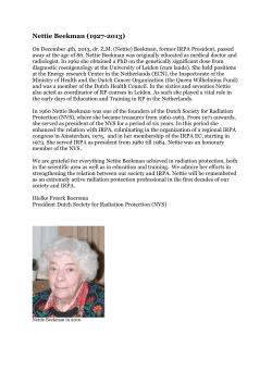 Former IRPA president Nettie Beekman passed away