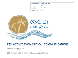 GSC(14)18_014 - ETSI Activities on Critical