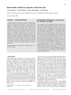 Electrostatic method to separate roots from soil