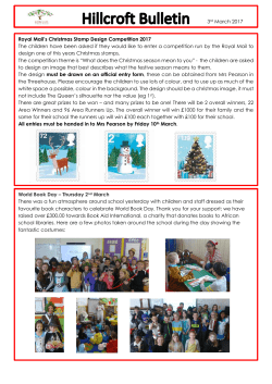 3rd March 2017 Royal Mail`s Christmas Stamp Design Competition