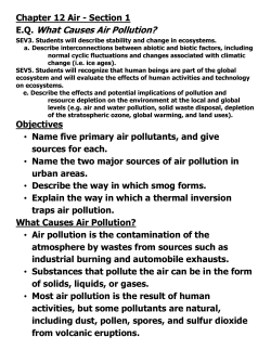 NOTES: Chapter 12.1 - What Causes Air Pollution
