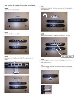 Steps to switch the handing of a patio door screen handle. Step 1