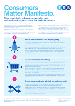 Three principles to get consumers a better deal and create a