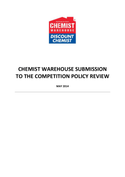 Chemist Warehouse - Response to the Competition Policy Review