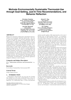 Motivate Environmentally Sustainable Thermostat