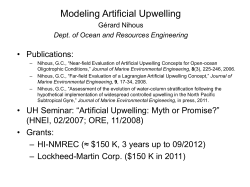 Modeling Artificial Upwelling
