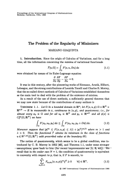 The Problem of the Regularity of Minimizers