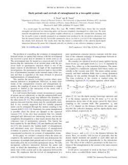 Dark periods and revivals of entanglement in a two