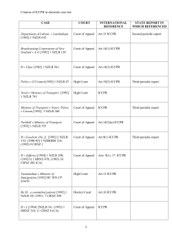 Citation of ICCPR in domestic case law CASE COURT