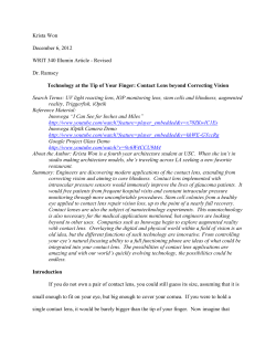 Contact Lens, November 2012 Krista Won December 6, 2012 WRIT