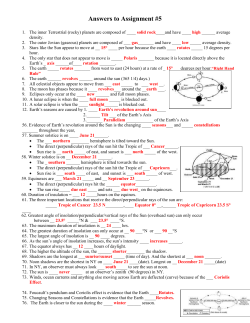 Answers to Assignment #5