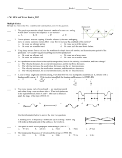 Name: :___________Date: APY1 SHM and Waves Review_2015