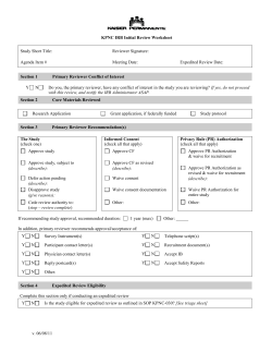 KPNC IRB Initial Review Worksheet