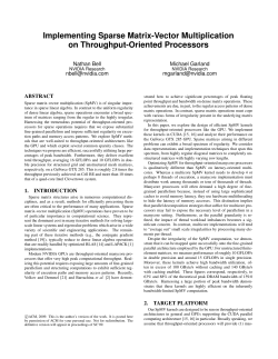 Implementing Sparse Matrix-Vector Multiplication on