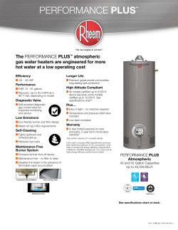 The PERFORMANCE PLUS&trade; atmospheric gas water heaters are