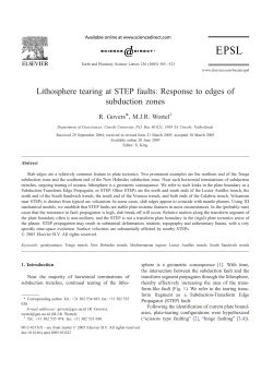 Lithosphere tearing at STEP faults: Response to edges of