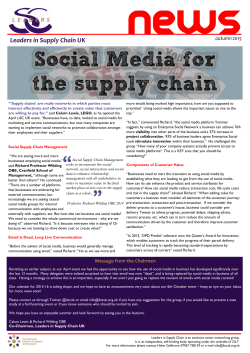 Social Media for the supply chain