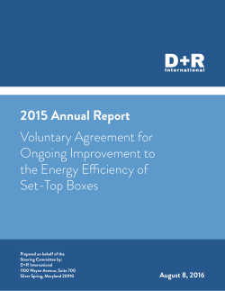 Set-Top Box Annual Report 2015 - Energy Efficiency Voluntary