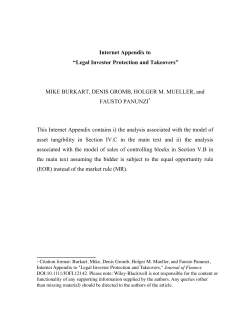 Internet Appendix to &ldquo;Legal Investor Protection and
