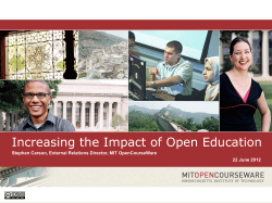 Increasing the Impact of Open Education