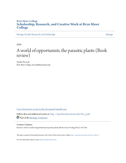 A world of opportunists, the parasitic plants (Book review)