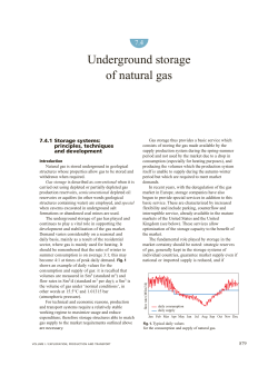 Underground storage of natural gas