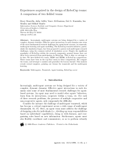 Experiences acquired in the design of RoboCup teams
